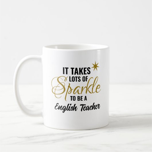 英語の先生になるには輝きがいっぱい コーヒーマグカップ (左)