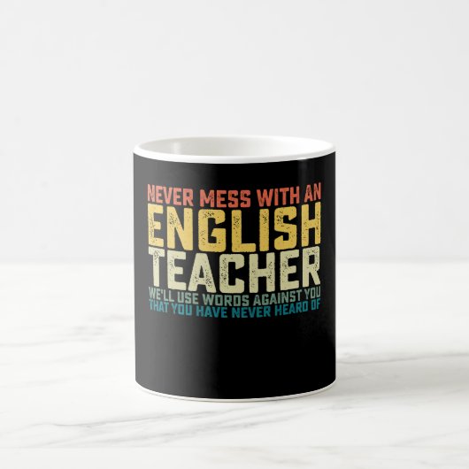 英語の先生には手を出すな言葉でお返しします コーヒーマグカップ (中央)