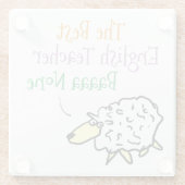 英語の先生のための羊のデザインのガラスコースター ガラスコースター (裏面)