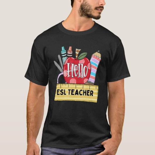 英語の先生のりんごの先生 Tシャツ (正面)