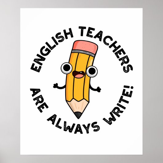 英語の先生は書常におもしろい鉛筆のプン ポスター (正面)