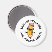 英語の先生は書常におもしろい鉛筆のプン マグネット (正面/裏面)