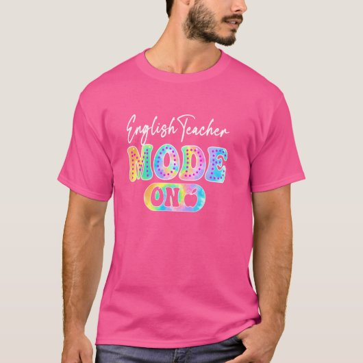英語の先生モード学校のタイの最初の日Dy Tシャツ (正面)
