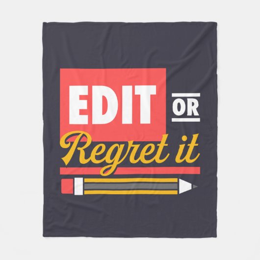 英語の先生編集または後悔それを赤い白 フリースブランケット (正面)