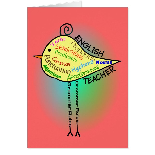 英語の先生"文法鳥"のギフト (正面)