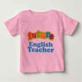 英語の先生(未来)の幼児ベビーのTシャツ ベビーTシャツ (正面)