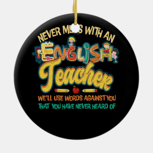 英語の先生Tで決しておもしろい混乱しない セラミックオーナメント (裏面)