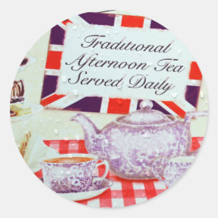 英語の午後のお茶 ラウンドシール