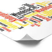 英語の単語クラウドのドイツ語 ポスター (角)