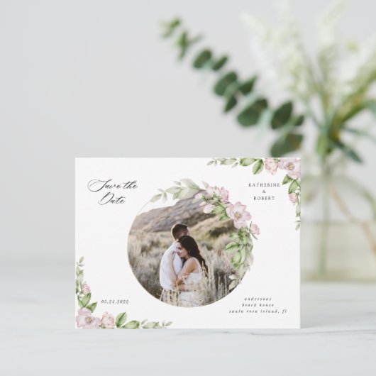 英語の庭の金ゴールドフローラは日付はがきを保存 ポストカード (スタンド正面)