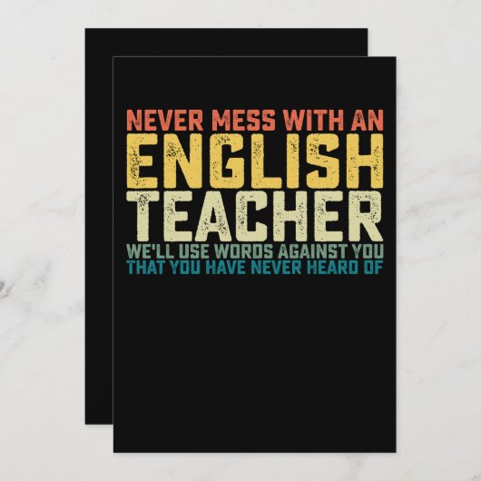 英語の教師に手を出すな　私たちは言葉を使う 招待状 (正面/裏面)