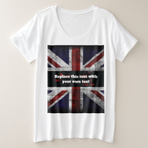 英語の文字を追加するフラグ装飾用クッション プラスサイズTシャツ