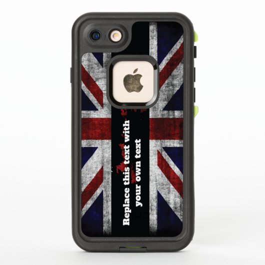 英語の文字を追加するフラグ装飾用クッション LifeProof iPhoneケース (裏面)