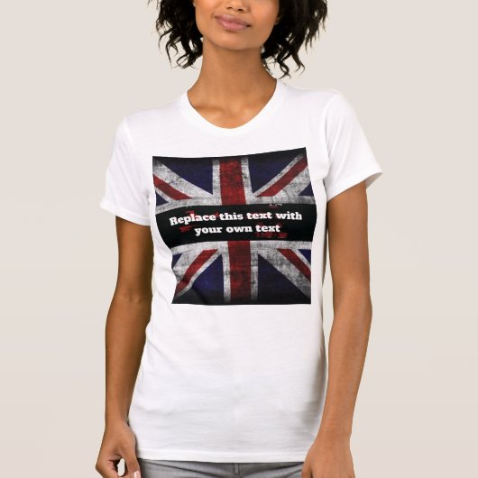 英語の文字を追加するフラグ装飾用クッション Tシャツ (正面)