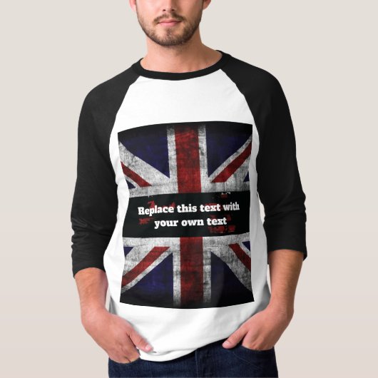英語の文字を追加するフラグ装飾用クッション Tシャツ (正面)