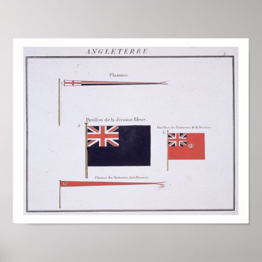 英語の旗, Flagsフランスのの本から, c.1819 ポスター (正面)