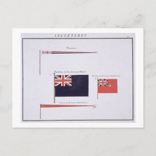 英語の旗, Flagsフランスのの本から, c.1819 ポストカード (正面)