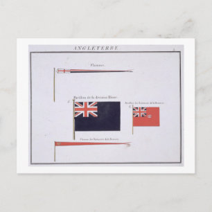 英語の旗, Flagsフランスのの本から, c.1819 ポストカード