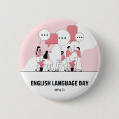 英語の日 缶バッジ (正面)