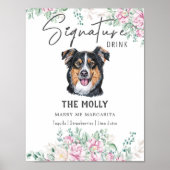 英語の羊飼い犬の署名ドリンクの看板 ポスター (正面)