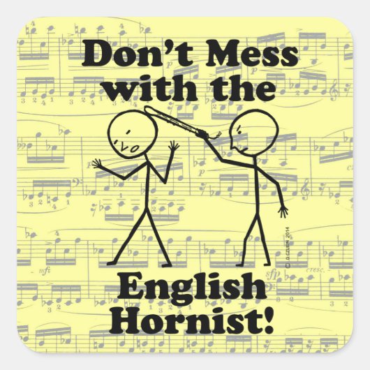 英語の角張りスクエアのステッカーを台無しにしない スクエアシール (正面)