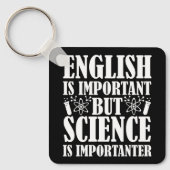 英語の重要だが科学おもしろい先生ことわざ キーホルダー (正面)