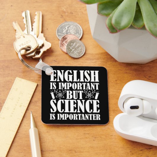 英語の重要だが科学おもしろい先生ことわざ キーホルダー (デスク)