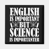 英語の重要だが科学おもしろい先生ことわざ マグネット (正面)