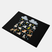 英語の面白いイディオム「猫と犬が降る」パピーTシャツ ドアマット (アングル)