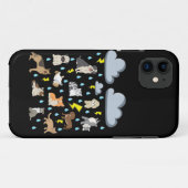 英語の面白いイディオム「猫と犬が雨のように降る」パピーTシャツ Case-Mate iPhoneケース (裏面(横))