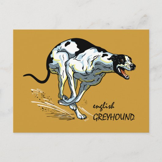 英語のgreyound ポストカード (正面)