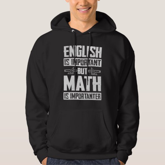 英語は大切だけど数学はもっと大切 パーカ (正面)