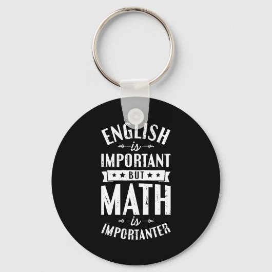 英語は大切だけど数学はもっと大切 Tシャツ キーホルダー (正面)