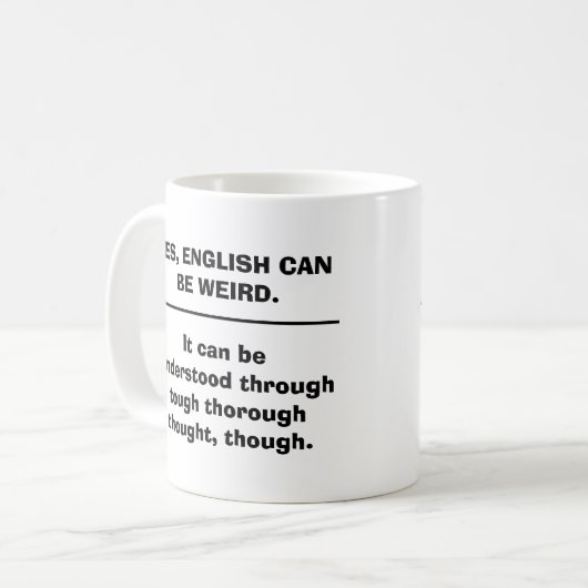 英語は次のとおりで風変わりきる コーヒーマグカップ (正面左)