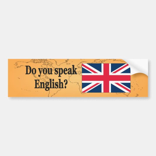 英語は話?英語で。フラグbf バンパーステッカー (正面)