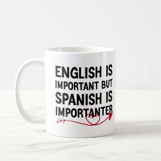 英語は重要だがスペインの重要だ コーヒーマグカップ (左)
