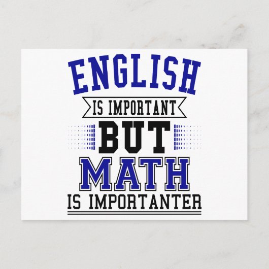 英語は重要だが数学はもっと重要だというパン ポストカード (正面)