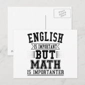 英語は重要だが数学はもっと重要だというパン ポストカード (正面/裏面)