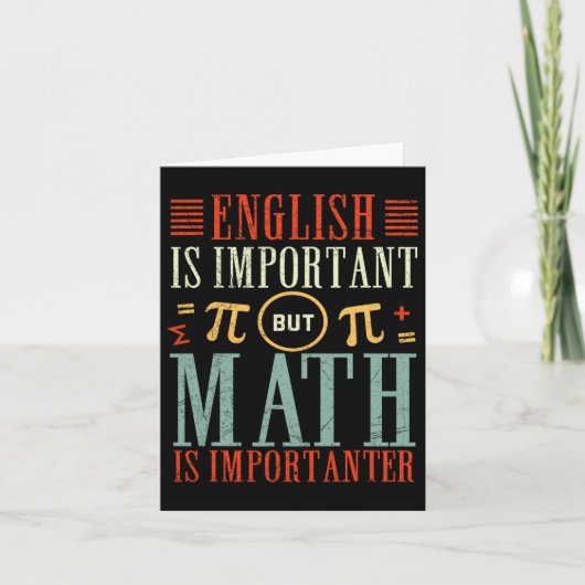 英語は重要だが数学は重要おもしろいだ カード (正面)