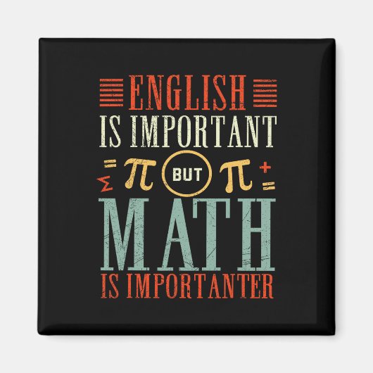 英語は重要だが数学は重要おもしろいだ マグネット (正面)