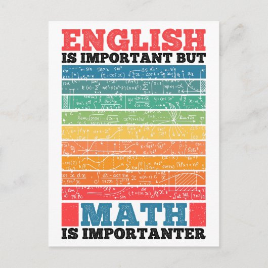 英語は重要だが数学は重要だ ポストカード (正面)