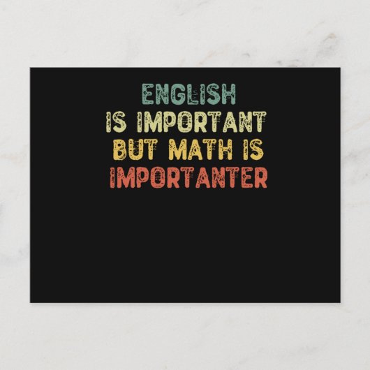 英語は重要だが数学は重要だ ポストカード (正面)