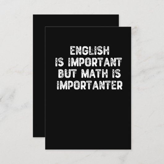 英語は重要だが数学は重要だ – 数学 サンキューカード (正面/裏面)
