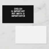 英語は重要だが数学は重要だ – 数学 名刺 (正面/裏面)