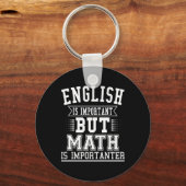 英語は重要だが数学は重要な点である キーホルダー (正面)