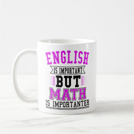 英語は重要だが数学は重要な点である コーヒーマグカップ