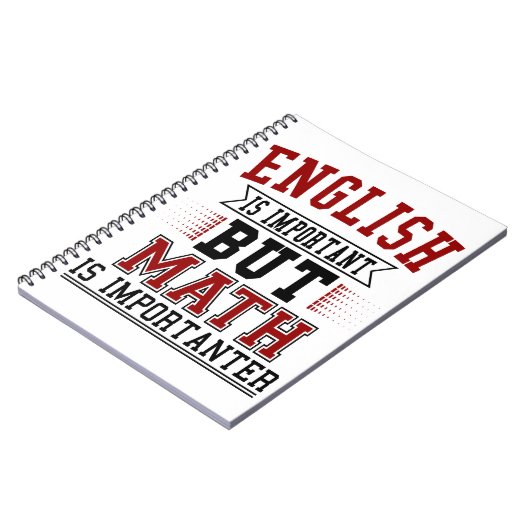 英語は重要だが数学は重要な点である ノートブック (左側)