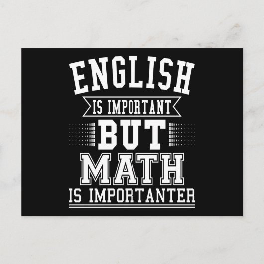 英語は重要だが数学は重要な点である ポストカード (正面)