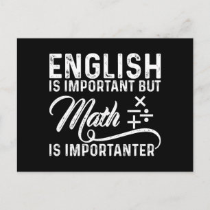 英語は重要だが数学は重要な点である ポストカード