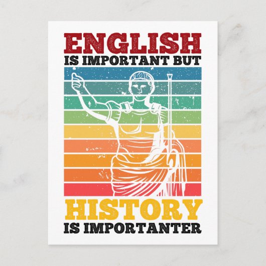 英語は重要だが歴史は重要だ ポストカード (正面)